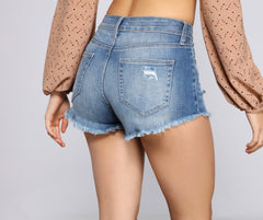 Pantalones cortos vaqueros de tiro alto y estilo chic para chicas cool