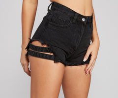 Pantalones cortos con corte y tirantes de barra de Second Look