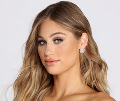 Pendientes florales con circonita cúbica