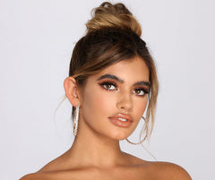 Pendientes de aro con diamantes de imitación suaves y glamurosos