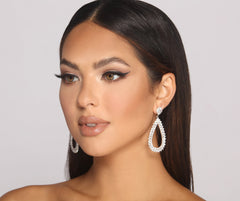 Dazzle Queen Teardrop Rhinestone Earrings