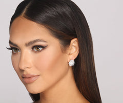 Pendientes de flor con circonita cúbica