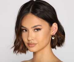 Rhinestone Butterfly Huggies Three Pack