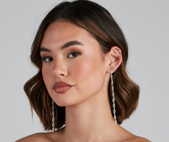 Pendientes lineales de lágrima elegantes y delicados