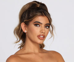 Juego de pendientes de circonita cúbica