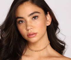 Conjunto de collar y pendientes de diamantes de imitación Shimmering Beauty