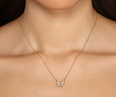 Cubic Zirconia Butterfly Charm Necklace