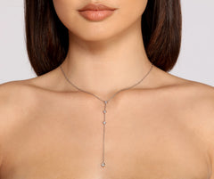 Dainty Details Rhinestone Lariat Necklace