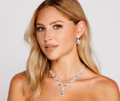 Impresionante conjunto de joyas con lazo de diamantes de imitación