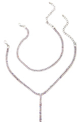 2 Row Rhinestone Lariat