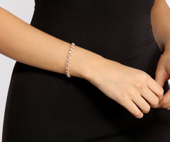 Pulsera con diseño de hoja de circonita cúbica