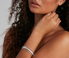 Brazalete deslumbrante de circonita cúbica de 3 filas