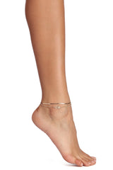 Tobillera con dije de rosa de doble hilera