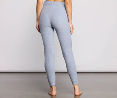 Leggings elegantes de cintura alta de punto de chenilla