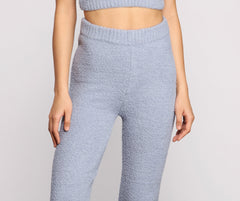 Leggings elegantes de cintura alta de punto de chenilla