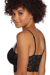 Bralette de encaje de línea larga enjaulado