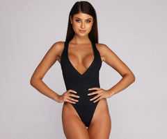 Traje de baño de escote pronunciado simplemente sexy