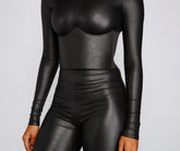 Cinturón de corsé elegante de piel sintética