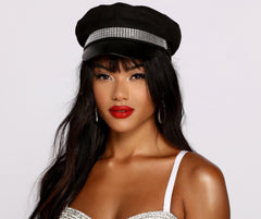 Sombrero de taxista con diamantes de imitación