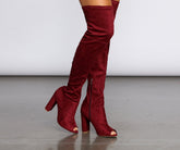 Stack Up Peep Toe Stiefel