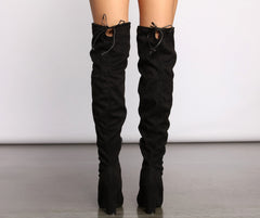 Ein schicker Look: Overknee-Stiefel mit Blockabsatz