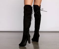 So Haute Over-The-Knee Lace Up Boots