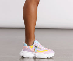 Pastel With Zipper Chunky Sneakers