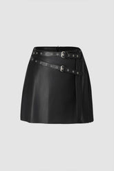 Faux Leather Pleated Shorts