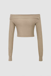 Foldover Off The Shoulder Knit Top