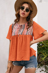 Closer To You Boho Printed Short Sleeve Top