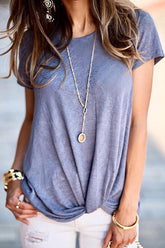 Basics Essential Pure Color Knotted Tee