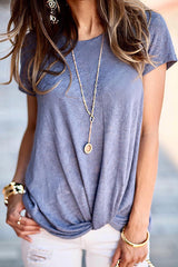 Camiseta básica con nudo en color puro