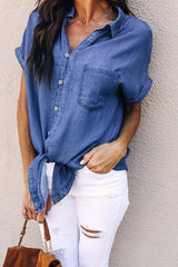 Camisa vaquera de manga corta "Llévame lejos"