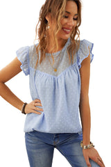 Chic Encounter Lace Dotted Short Sleeve Top