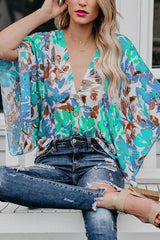 Camisa con cuello en V y estampado floral Wildrose