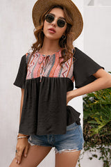 Closer To You Boho Printed Short Sleeve Top