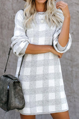 All at Once Gingham Sweater Dress