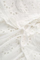 Top corto de encaje con mangas abullonadas Soak Up the Sun