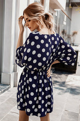 Lighthearted Occasion Button-Up Dot Mini Dress