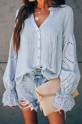 Longest Love V-Neck Hollow-Out Top