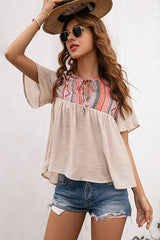 Closer To You Boho Printed Short Sleeve Top