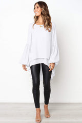 Twice the Fun Ruffle Up High&Low Top