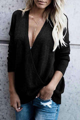 Suéter de punto con cuello en V Warm Your Heart