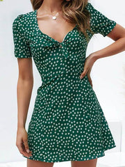 Vestidos skater personalizados de manga corta con cuello en V y estampado