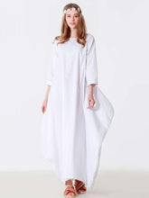 Vestidos largos holgados con cuello redondo y puros