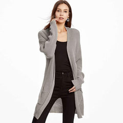 Plus Loose Knit Pocket Long sleeve Cardigan