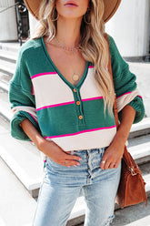 Suéter de punto con botones a rayas Here For You