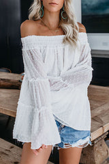 In the Breeze Dot Off Shoulder Shirt