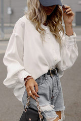 Mood Setter Polka Dot Print Button Down Top