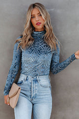 Room To Roam High Neck Velvet Top